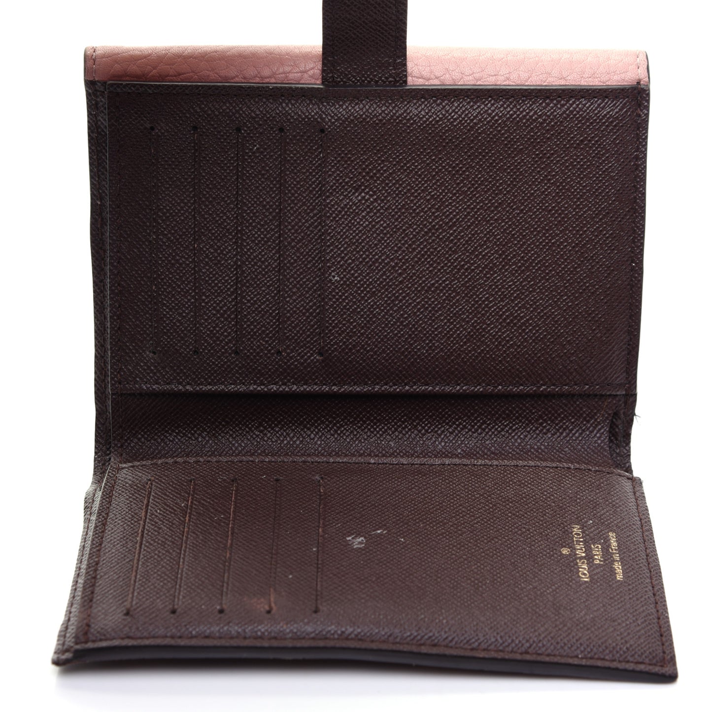 Damier Ebene Normandy Compact Wallet Rose Ballerine