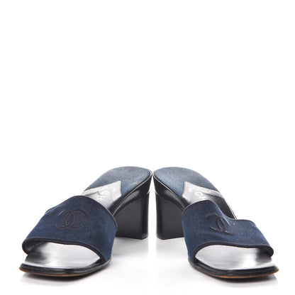Chanel Denim CC Sandals Blue 38 8 of 11