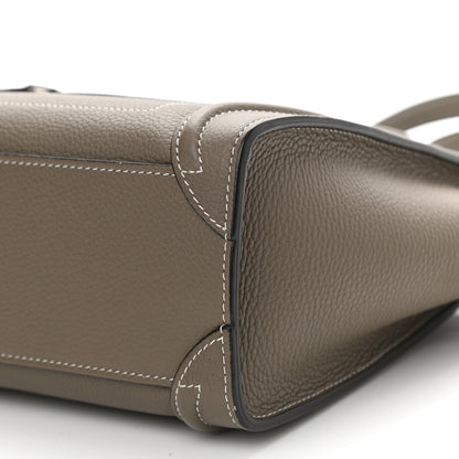Celine Drummed Calfskin Nano Luggage Souris 9 of 9