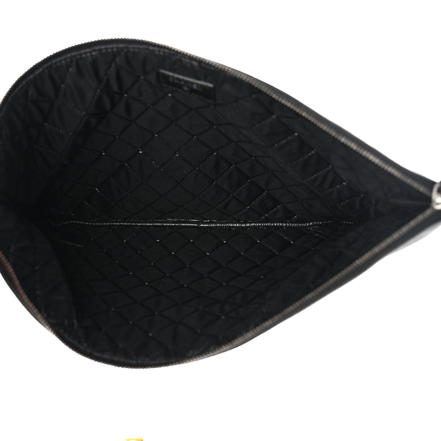Lambskin Patent Quilted Large Cosmetic Case Black