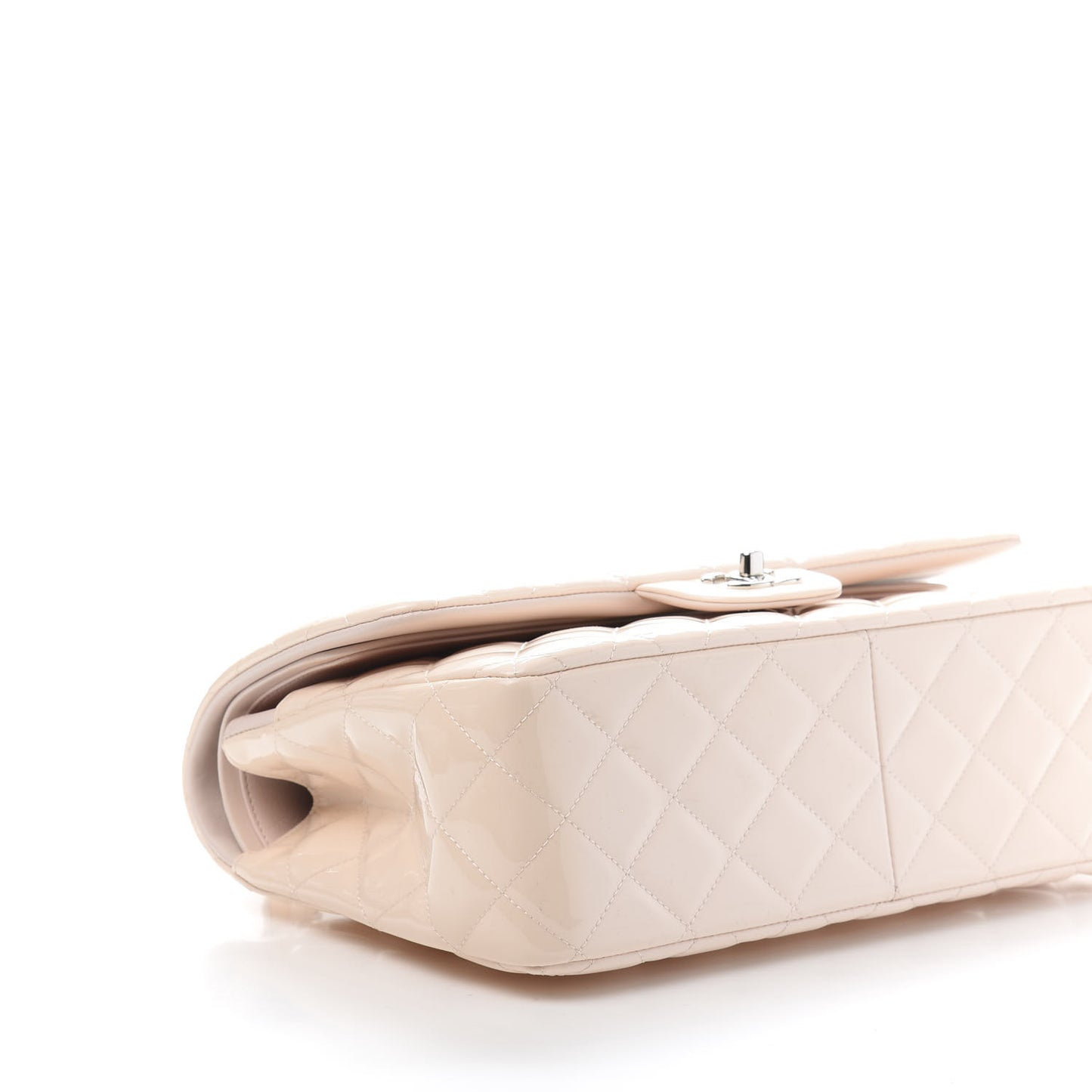 Patent Quilted Jumbo Double Flap Light Pink