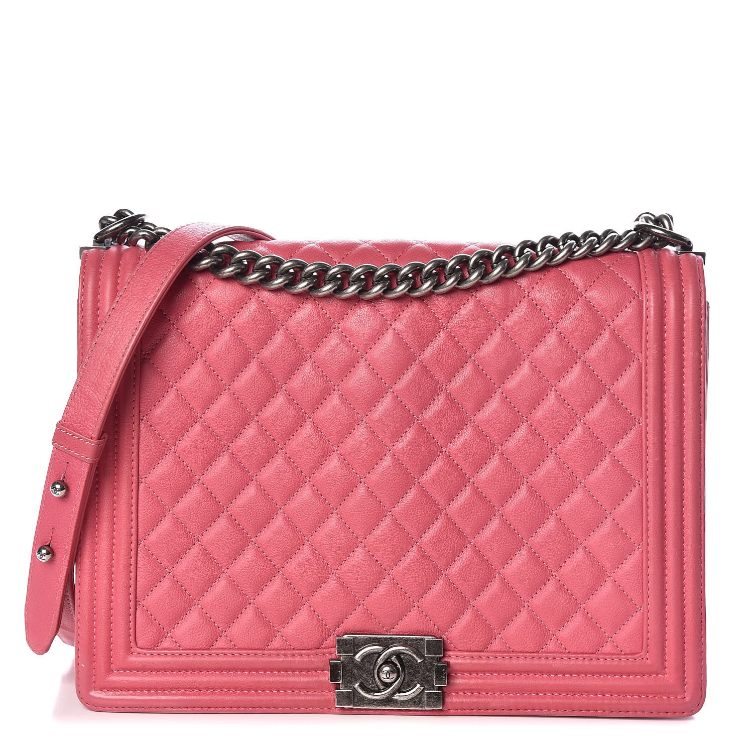 Chanel Calfskin Quilted Large Boy Flap Pink 1 of 9