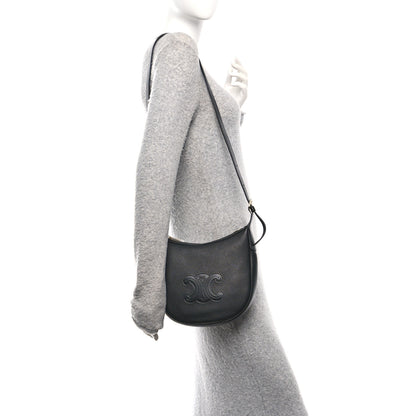 Celine Supple Calfskin Cuir Triomphe Small Heloise Shoulder Bag Black 2 of 11