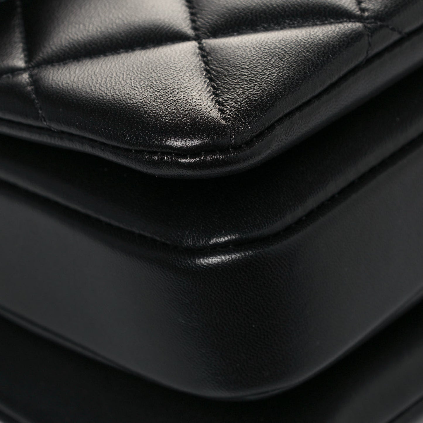 Lambskin Quilted Small Trendy CC Dual Handle Flap Bag Black