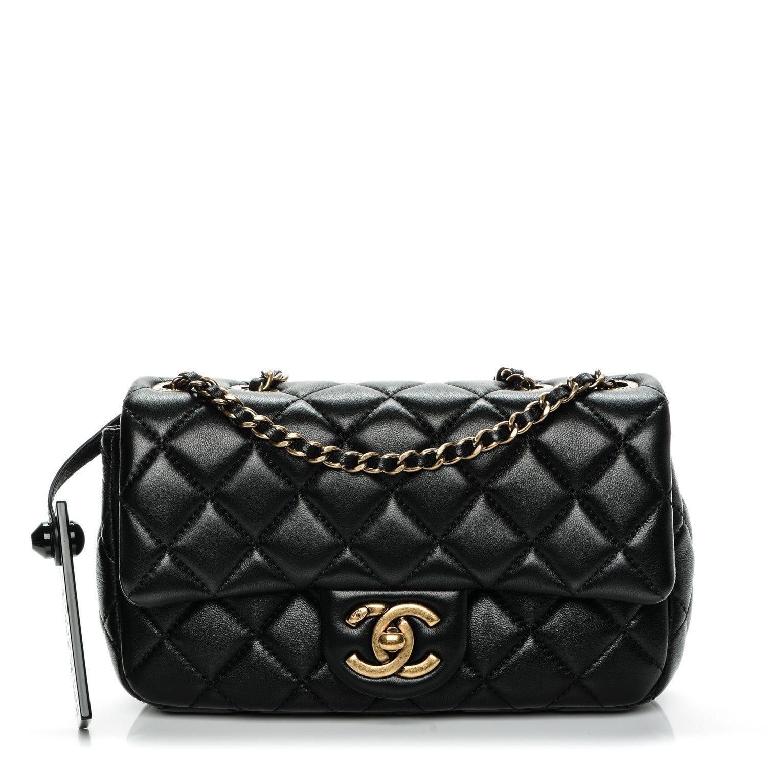 Chanel Lambskin Quilted Meat Packaged Mini Rectangular Flap Black 1 of 10