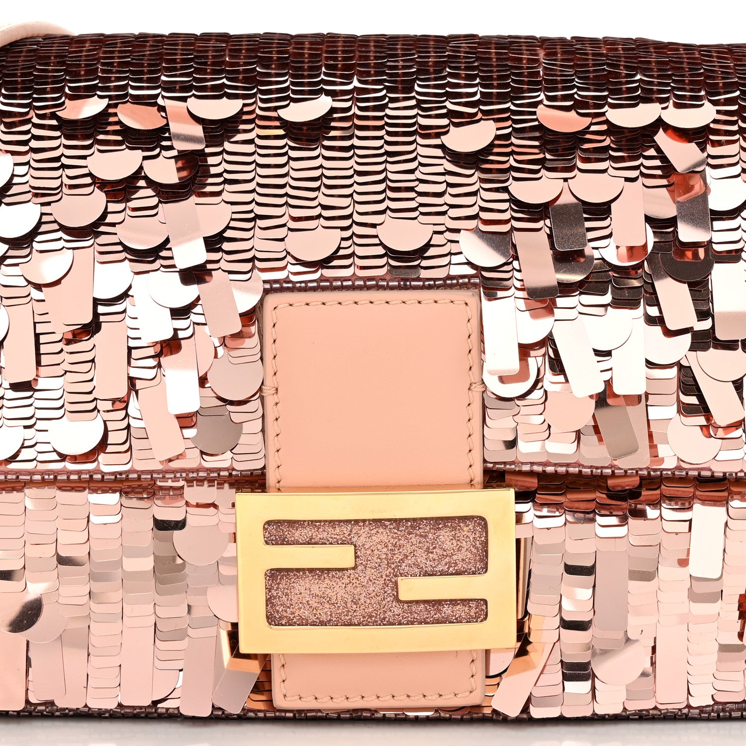 Fendi Sequin Paillettes Vitello Grace Sex and the City Baguette Baby Pink 8 of 10