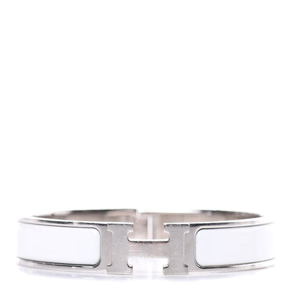 Hermes Enamel Narrow Clic Clac H Bracelet GM White 1 of 8
