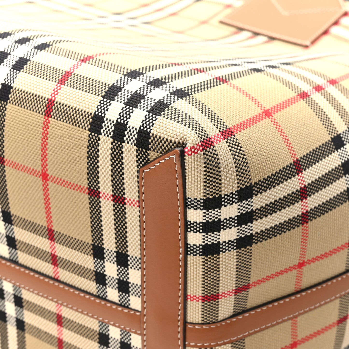Cotton Vintage Check Medium London Tote Bag Briar Brown Black