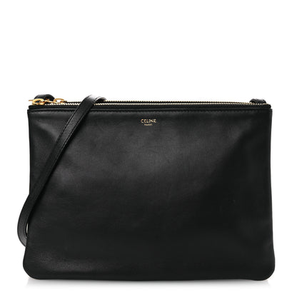 Celine Lambskin Small Trio Crossbody Bag Black 1 of 11