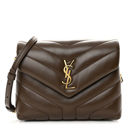 Saint Laurent Calfskin Y Quilted Monogram Toy Loulou Crossbody Bag Soil Brown 1 of 10
