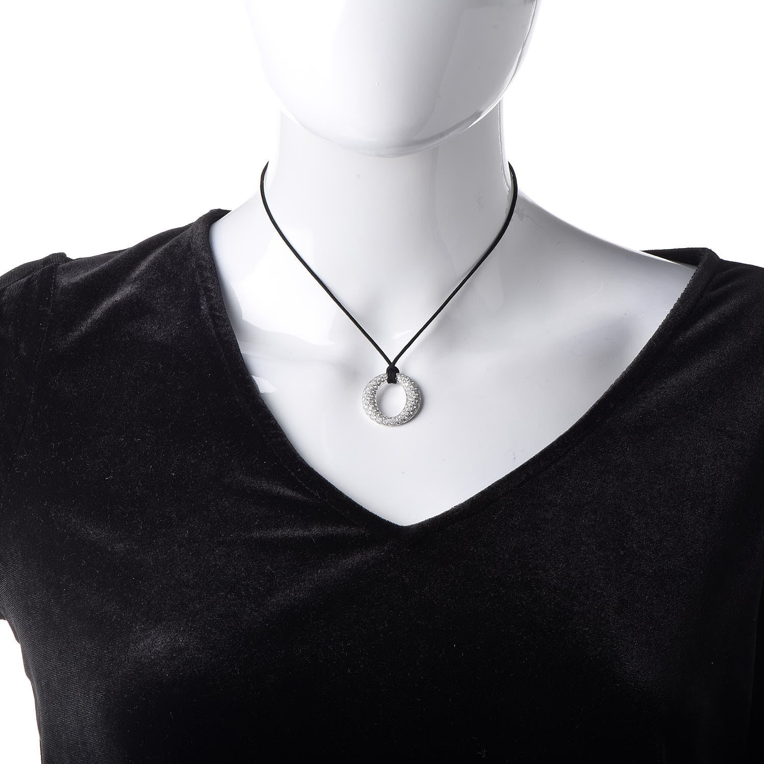 Tiffany Platinum Silk Diamond Small Elsa Peretti Sevillana Pendant Necklace 2 of 6