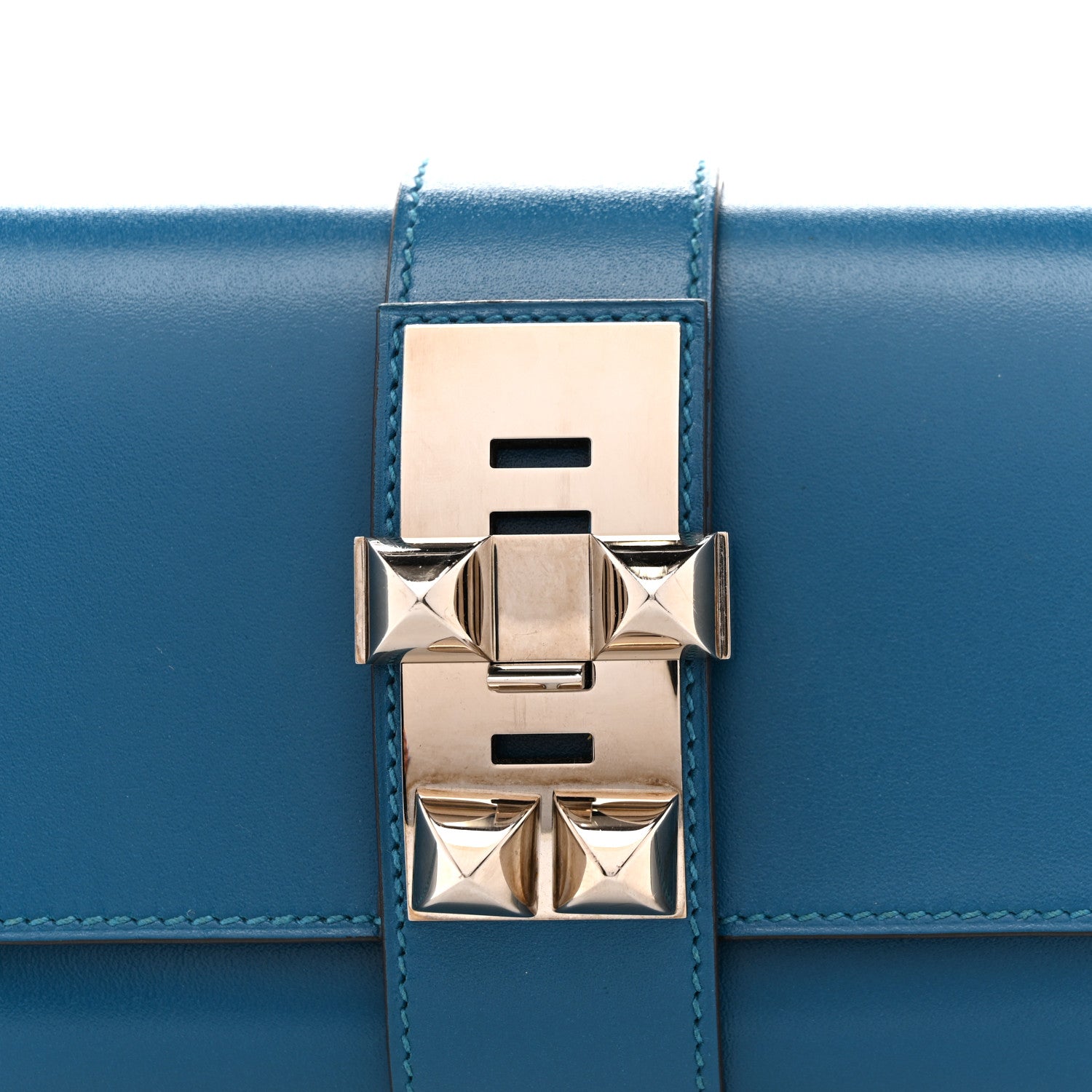 Hermes Tadelakt Medor 23 Clutch Bleu Izmir 8 of 14