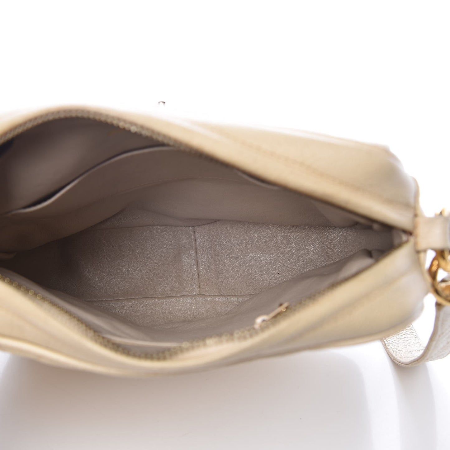 Caviar Quilted Shoulder Bag Beige Clair