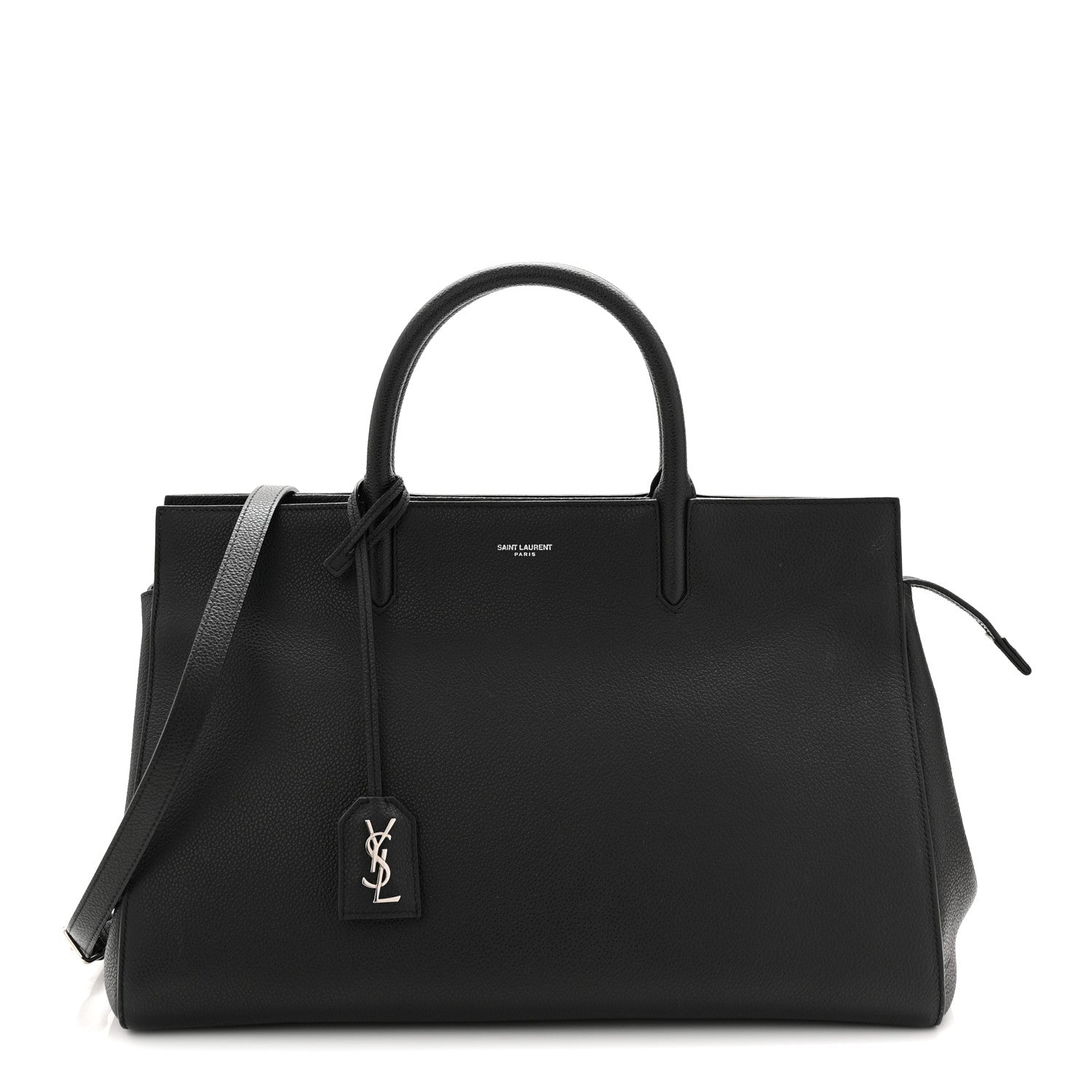 Saint Laurent Grained Calfskin Medium Cabas Rive Gauche Black 1 of 11