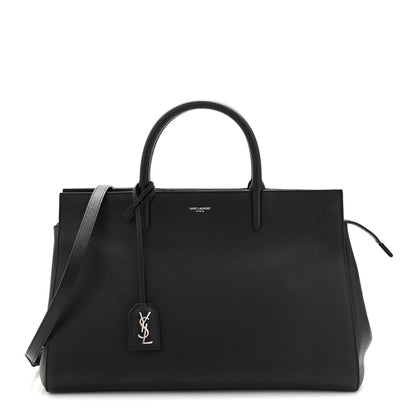 Saint Laurent Grained Calfskin Medium Cabas Rive Gauche Black 1 of 11