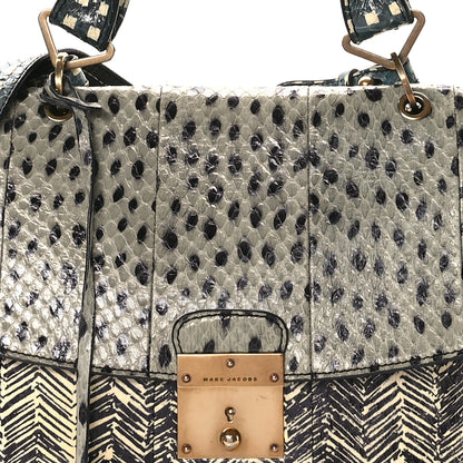 Marc Jacobs Calfskin Snakeskin Animal Print 1984 Bag Cloud Atlantic 10 of 13