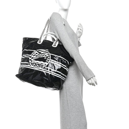 Chanel Vinyl Large La Pausa Bay Shopping Bag Black 2 of 12