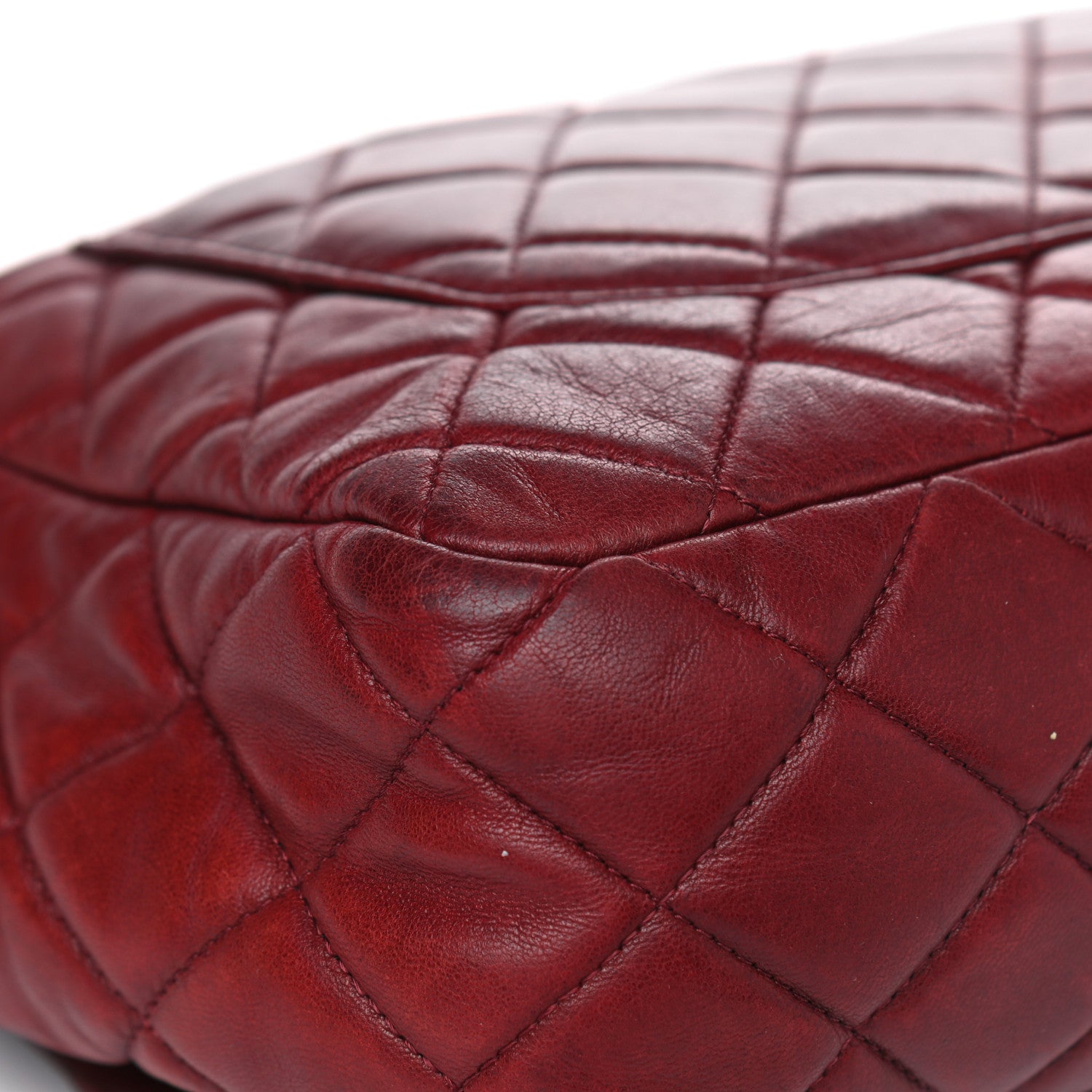 Chanel Lambskin Quilted Jumbo Single Flap Dark Red 9 of 17