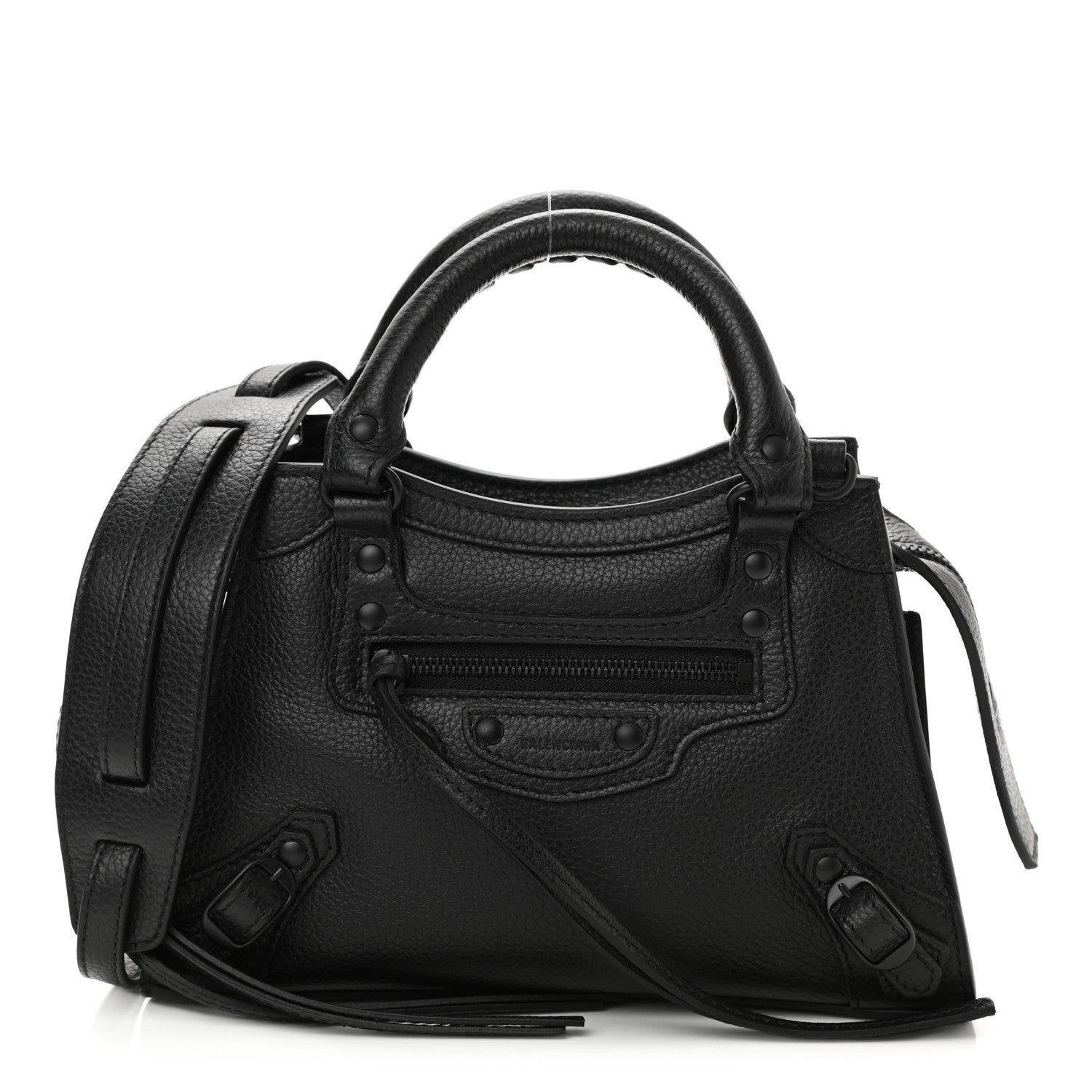 Balenciaga Grained Calfskin Neo Classic Black Hardware Mini City Black 1 of 8