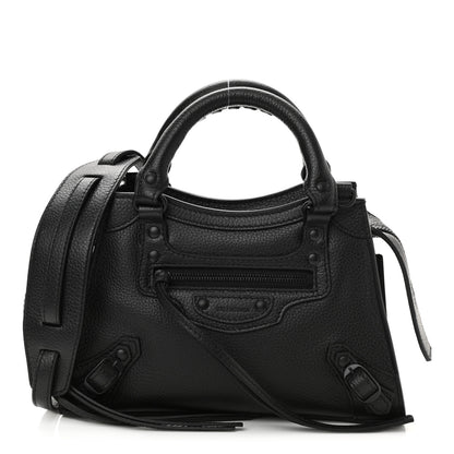 Balenciaga Grained Calfskin Neo Classic Black Hardware Mini City Black 1 of 8