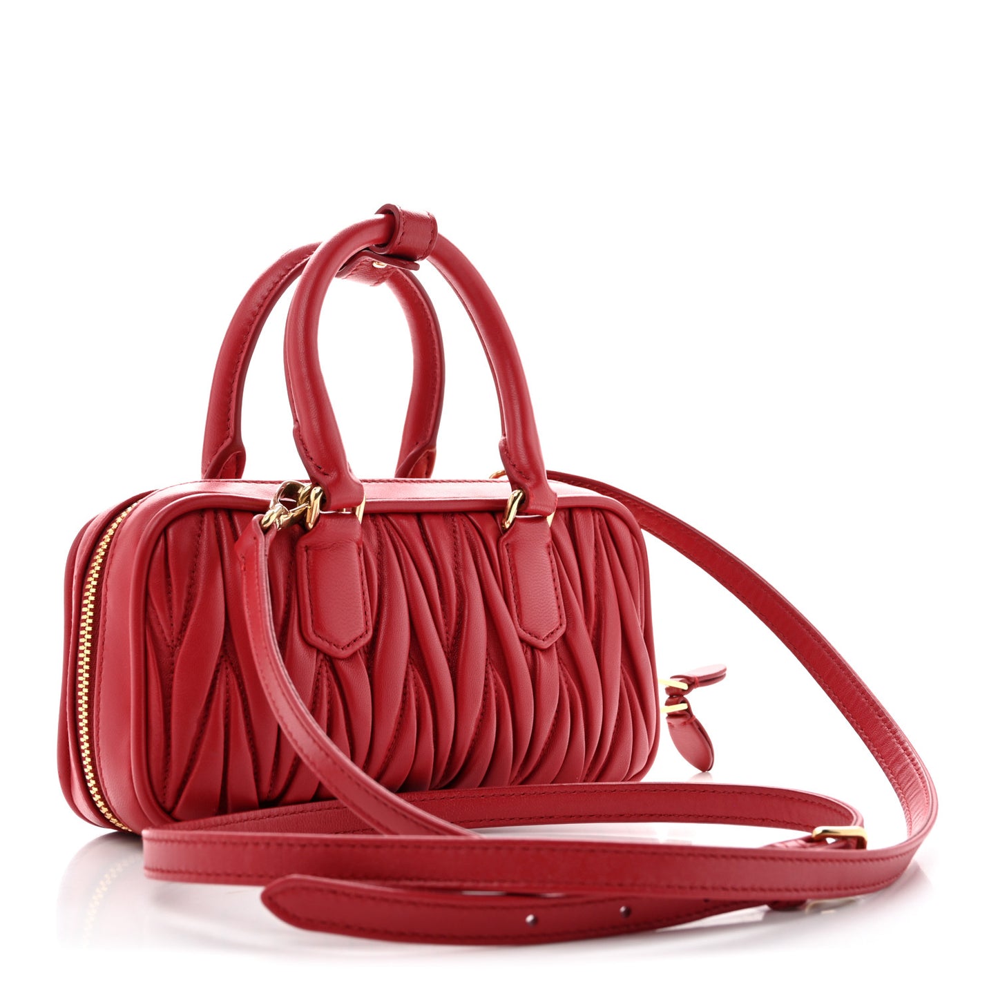 Nappa Matelasse Regular Arcadie Top Handle Bag Rosso