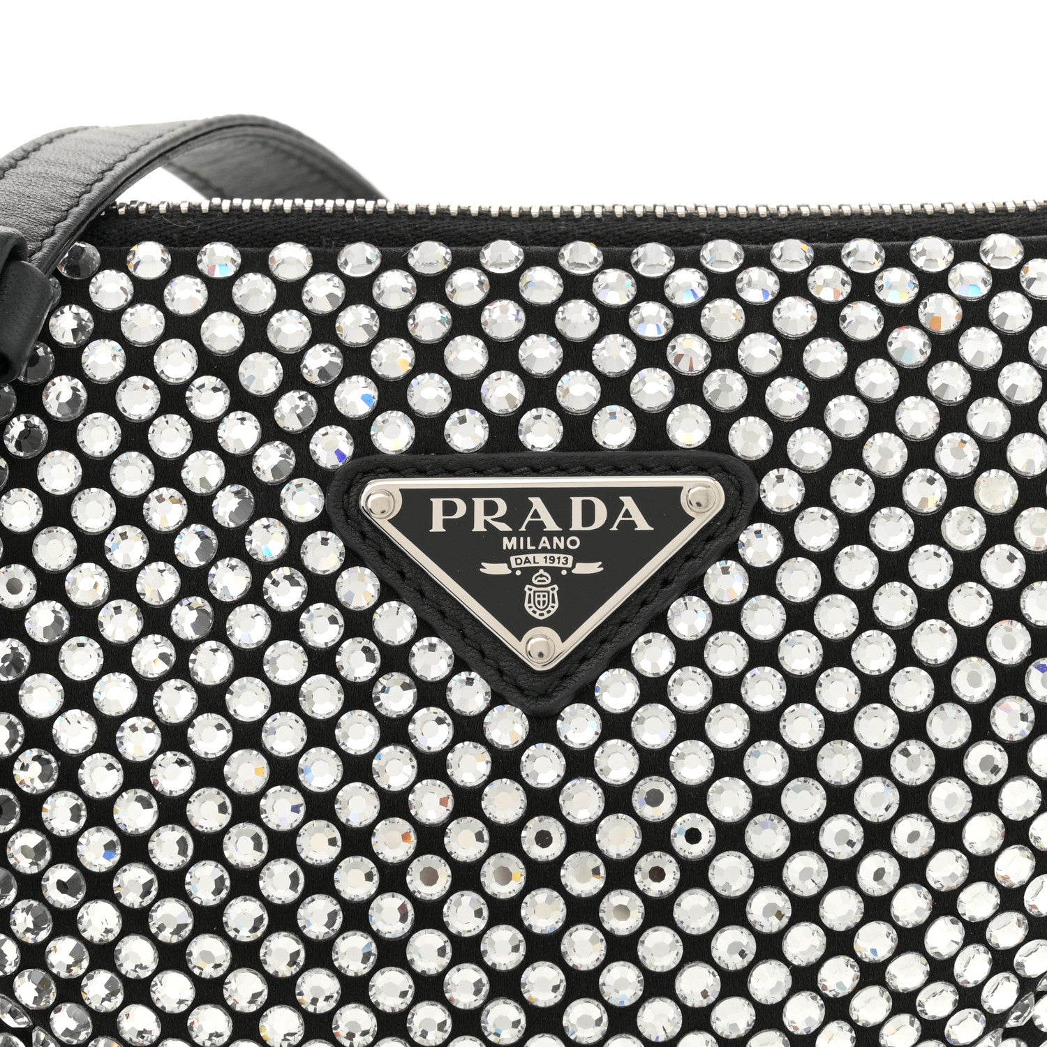 Prada Satin Crystal Triangle Pouch Cristal 8 of 11