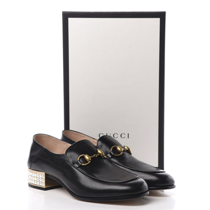 Gucci Goatskin Crystal Womens Horsebit Loafers 38.5 Black 10 of 10