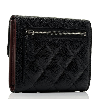 Chanel Caviar Quilted Compact Flap Wallet Black 2 of 4