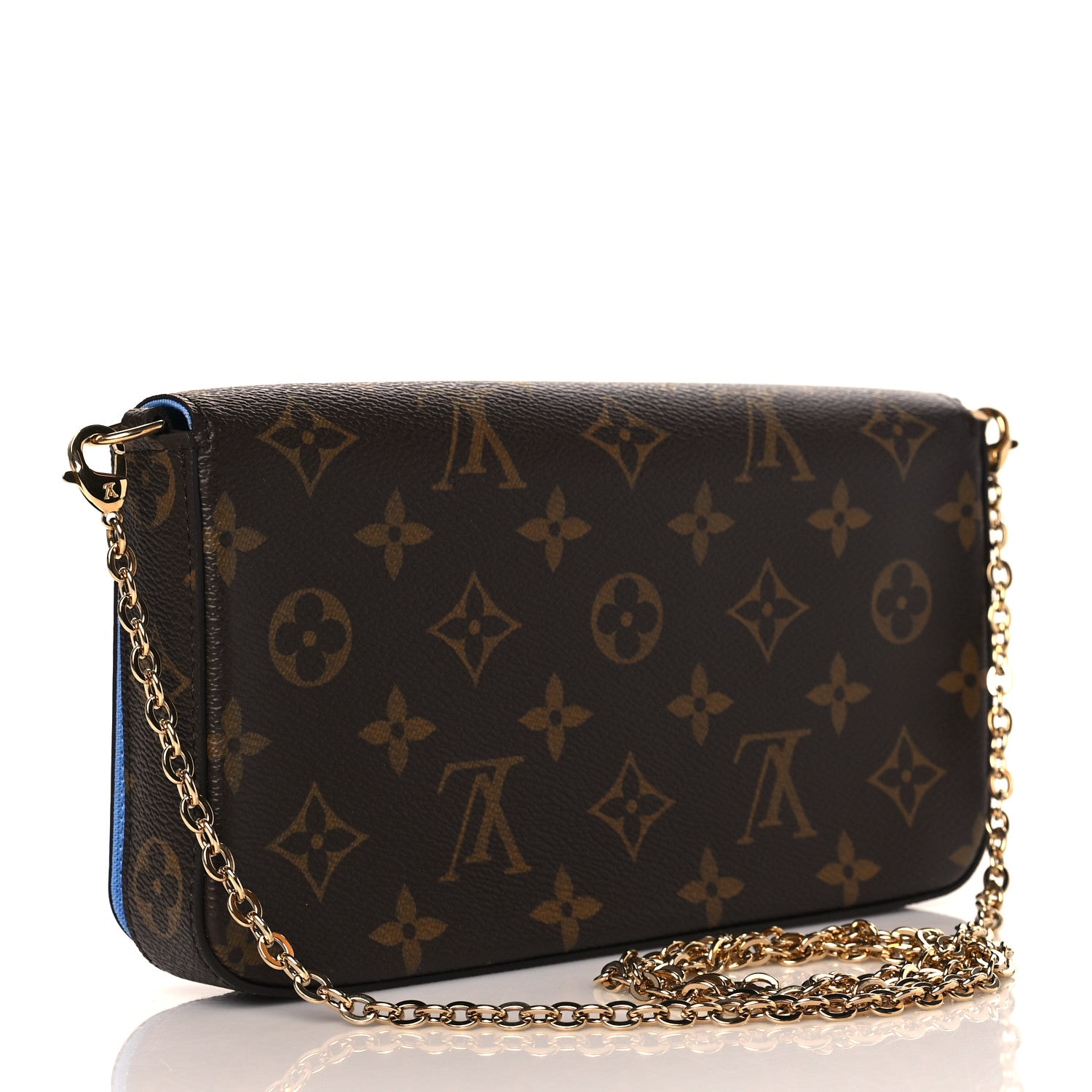 Louis Vuitton Monogram 2021 Christmas Animation China Wall Pochette Felicie Chain Wallet Myosotis Blue 3 of 11