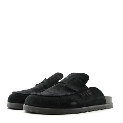 Hermes Suede Calfskin Go Mules 37 Black 4 of 10