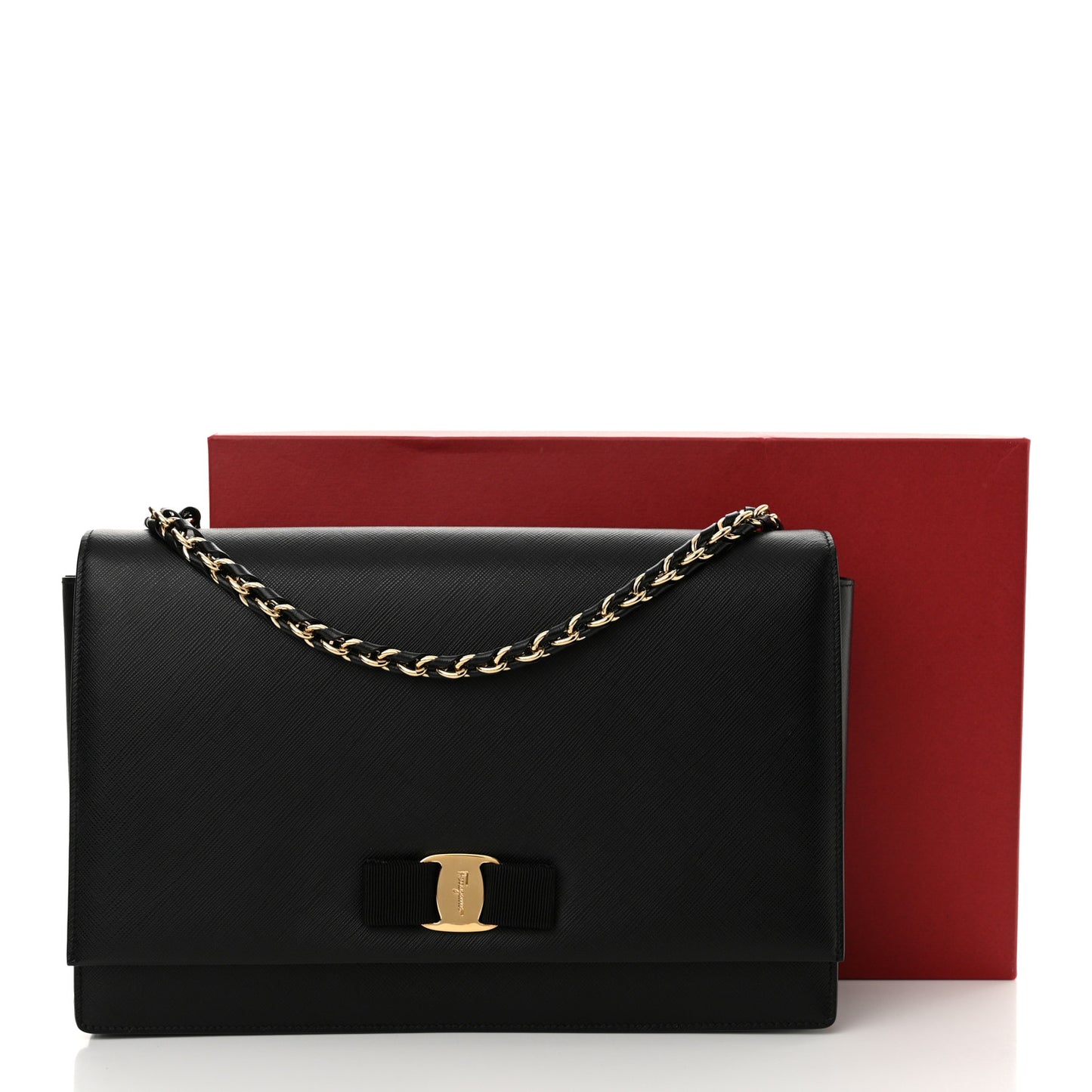 Printed Calfskin Ginny Shoulder Bag Black