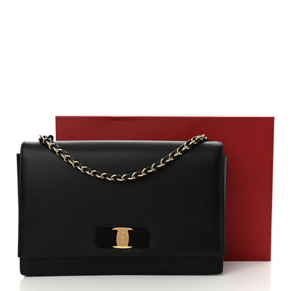Salvatore Ferragamo Printed Calfskin Ginny Shoulder Bag Black 11 of 11