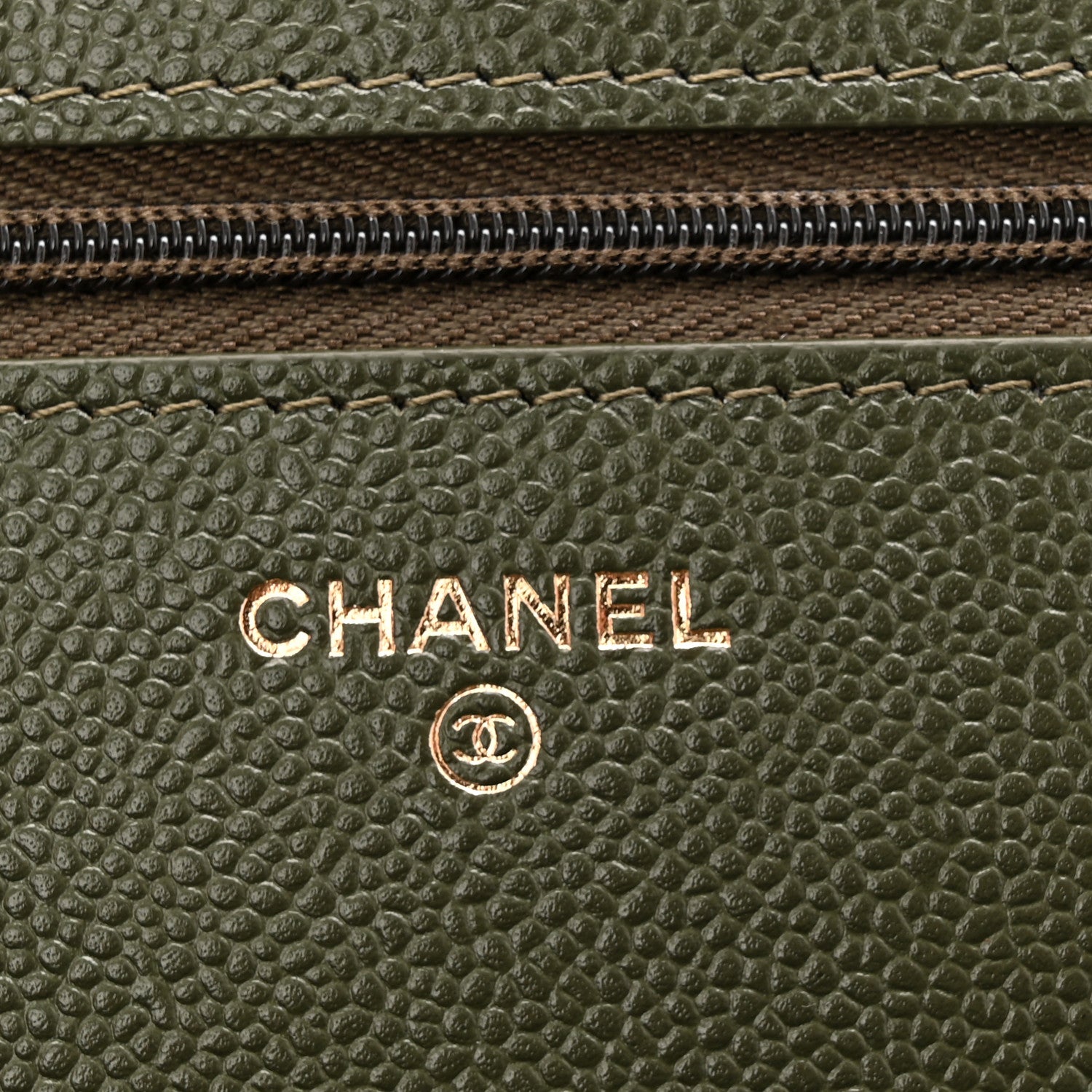 Chanel Caviar Quilted Multi Chain Wallet On Chain WOC Khaki 6 of 12