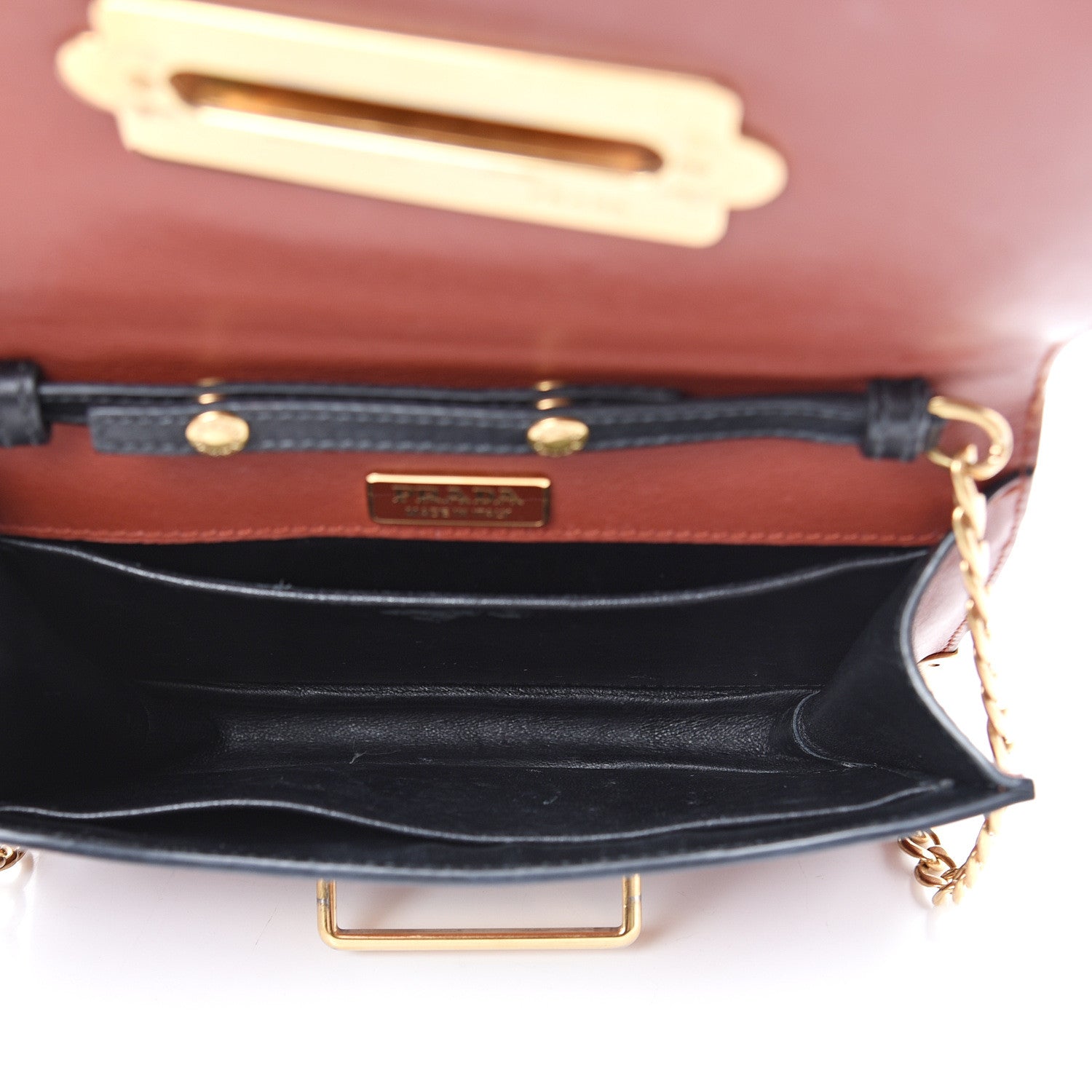 Prada City Calf Saffiano Cahier Astrology Bag Cotto Black 4 of 14