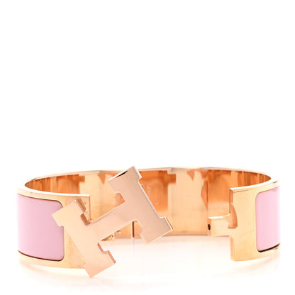 Hermes Enamel Wide Clic Clac H Bracelet PM Rose Dragee 5 of 6