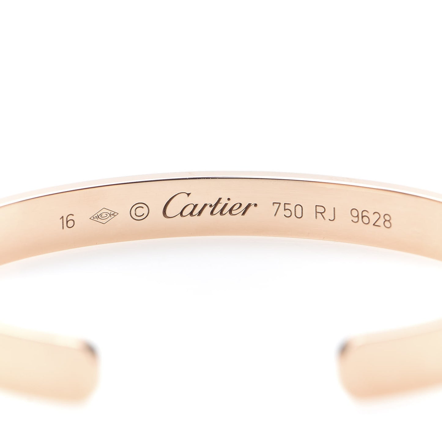 18K Pink Gold LOVE Cuff Bracelet 16