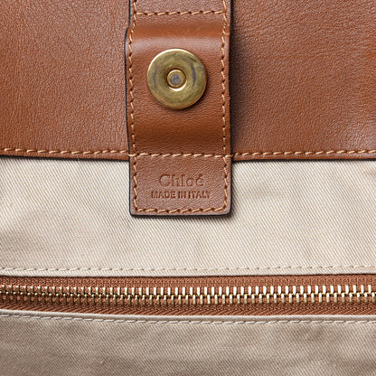Chloe Calfskin Woven Medium Milo Shopping Tote Tan 6 of 22