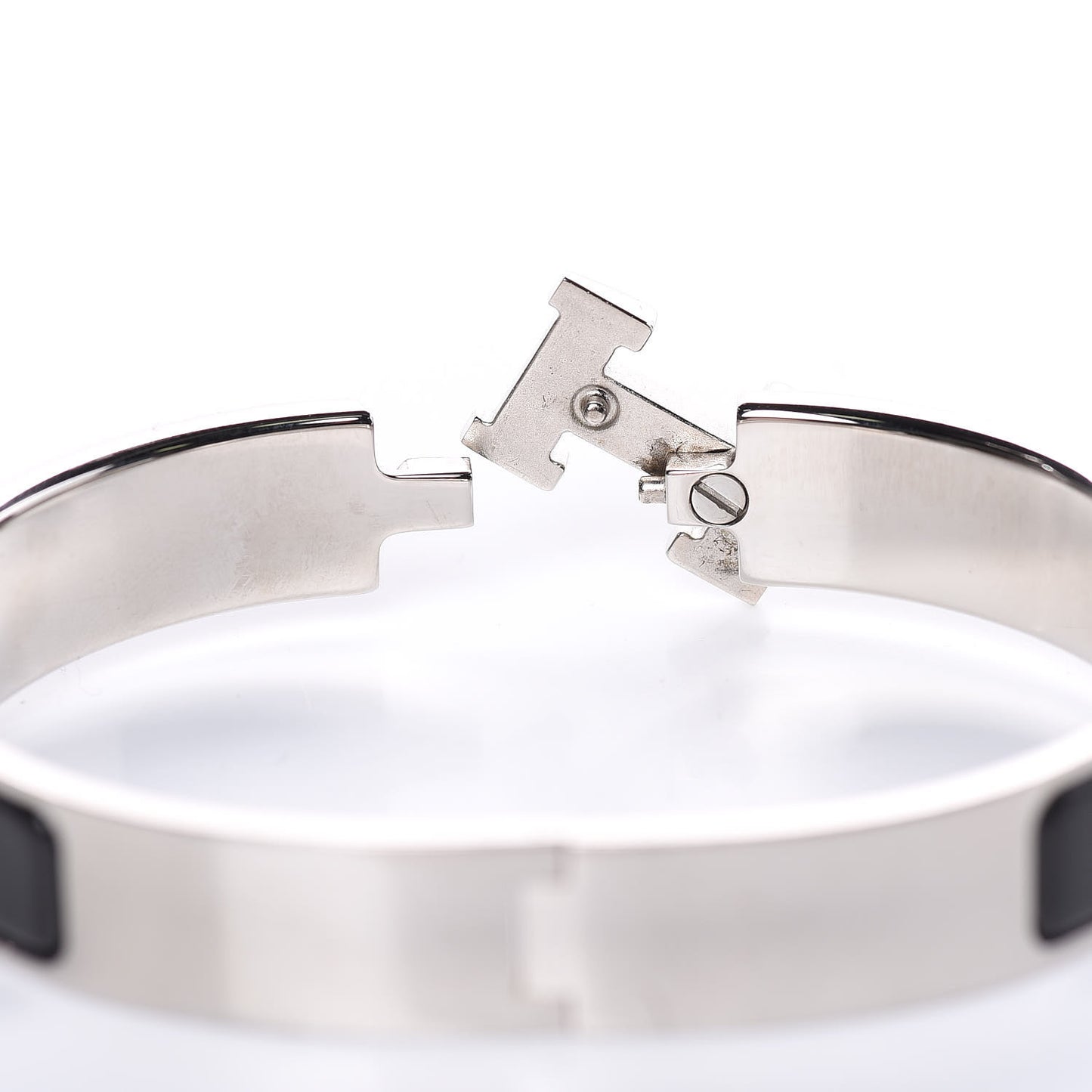 Enamel Narrow Clic Clac H Bracelet GM Black