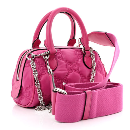 Gucci Nylon Calfskin Enamel GG Matelasse Mini Bowler Bag Lovely 3 of 11