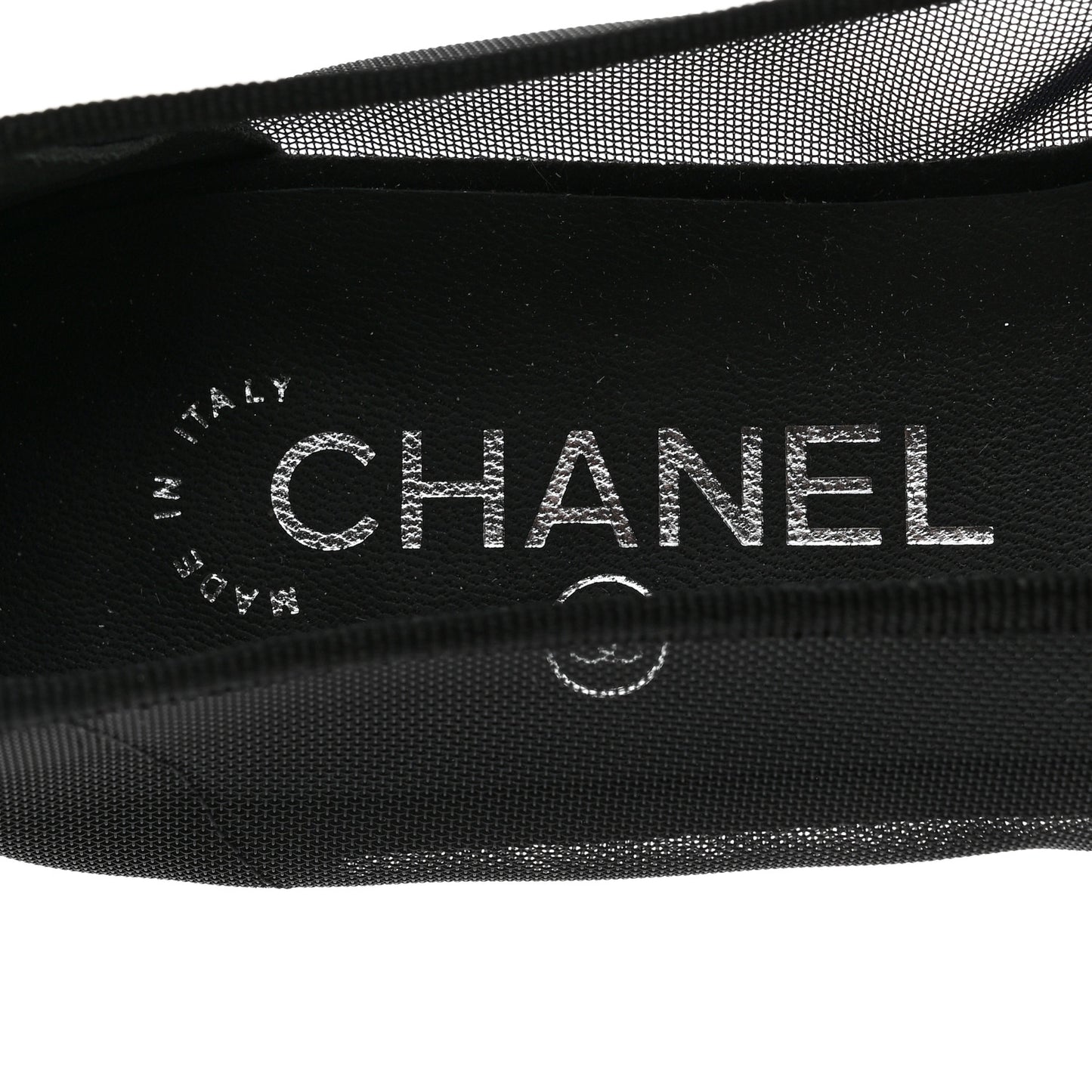 Mesh Studded CC Ballerina Flats 37.5 Black
