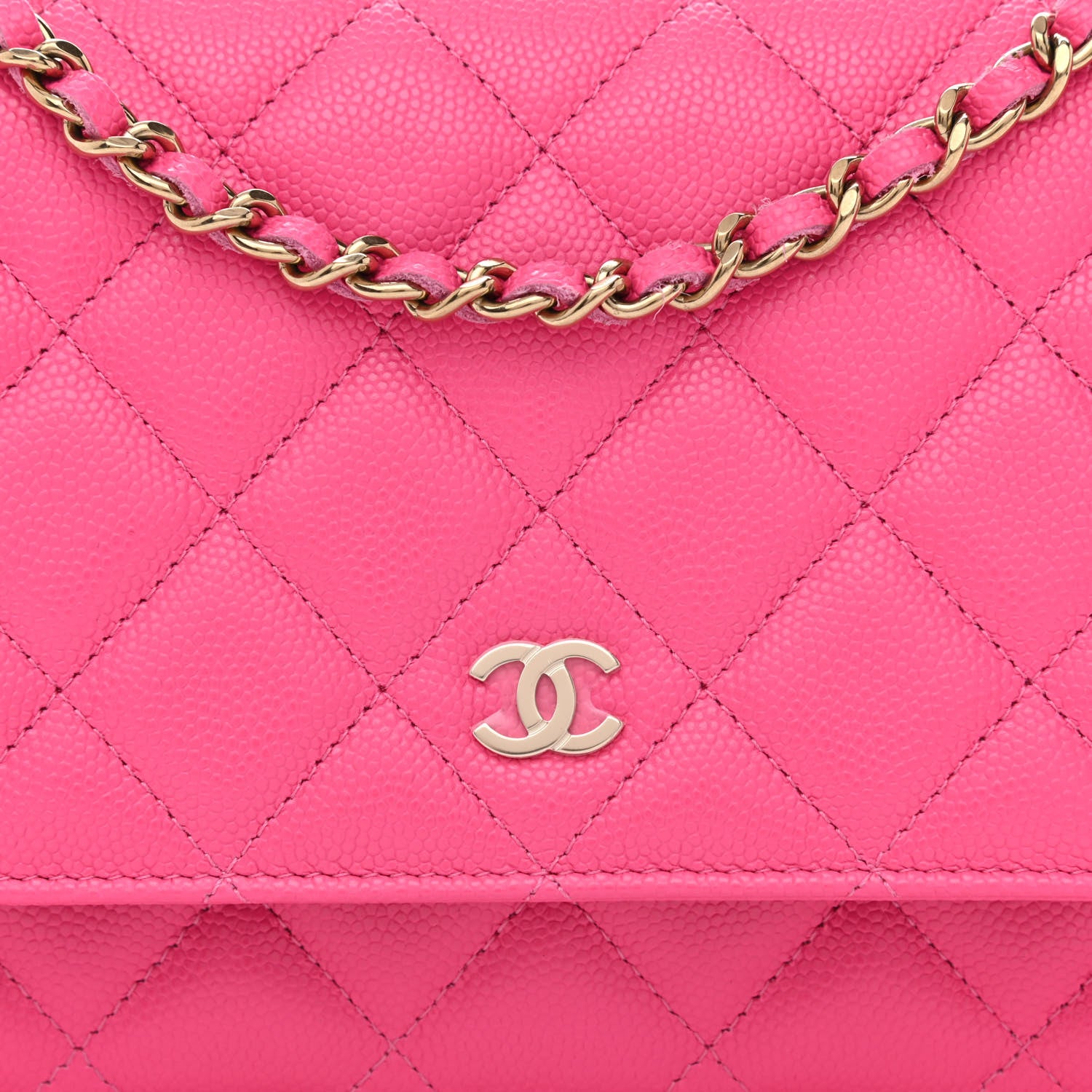 Chanel Caviar Quilted Wallet On Chain WOC Rose 9 of 12