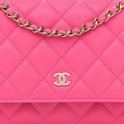 Chanel Caviar Quilted Wallet On Chain WOC Rose 9 of 12