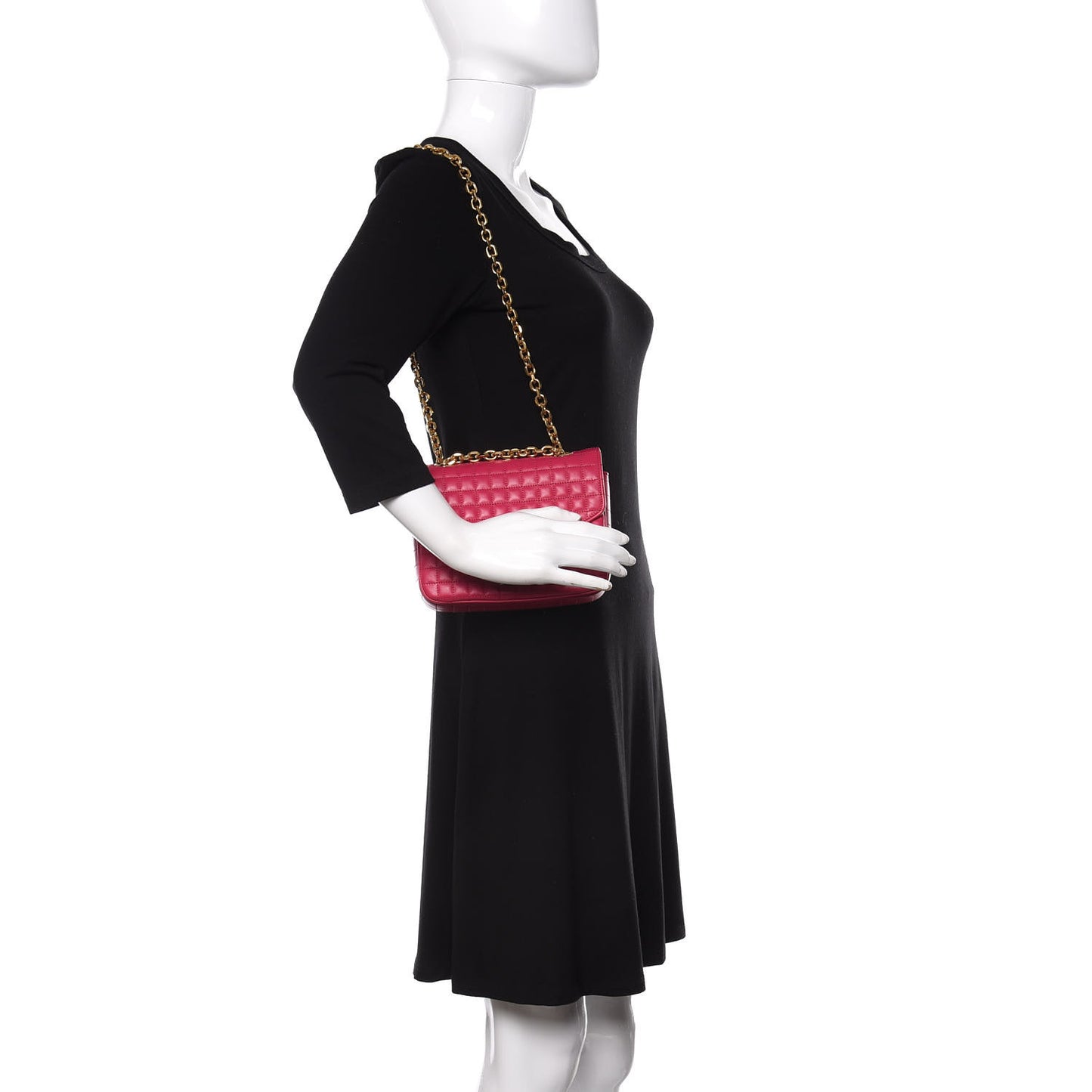 Calfskin Quilted Medium C Bag Pink