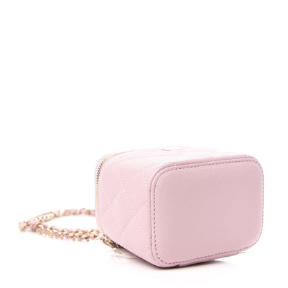 Chanel Caviar Quilted Mini Vanity Case With Chain Light Pink 4 of 11