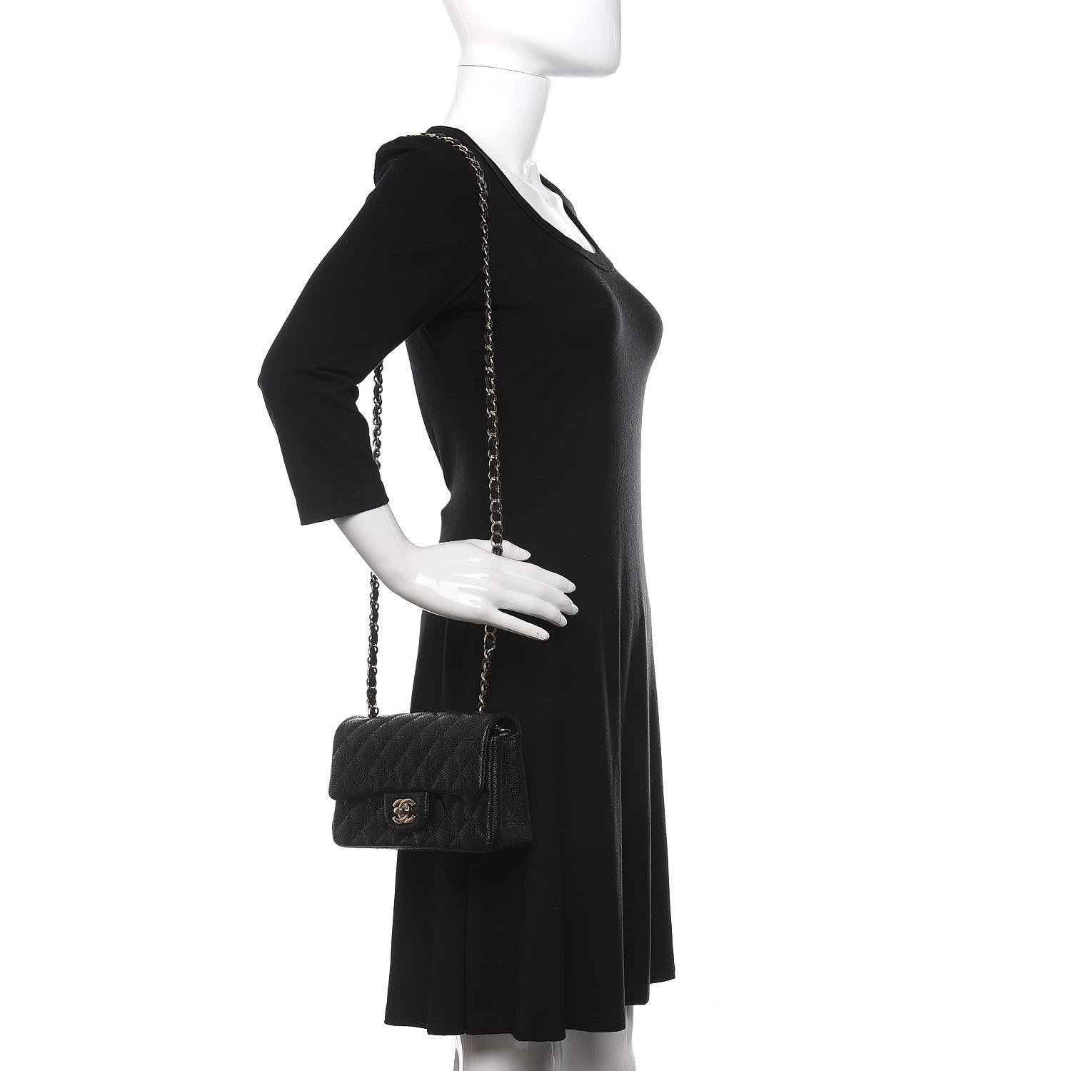 Chanel Caviar Quilted Mini Rectangular Flap Black 2 of 11