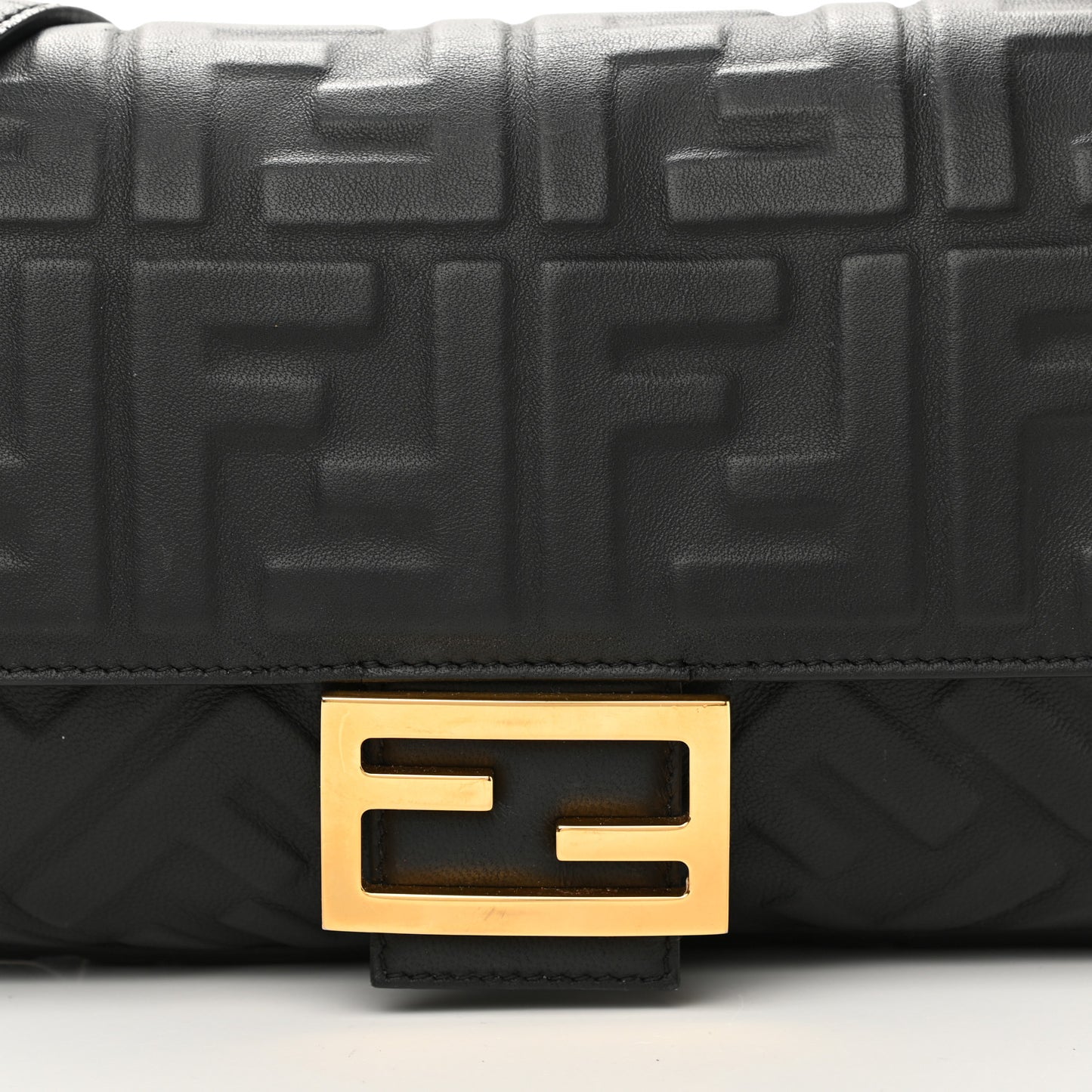Nappa FF 1974 Embossed Baguette Black