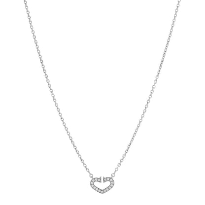 Cartier 18K White Gold Diamond Small Hearts and Symbols Pendant Necklace 1 of 4