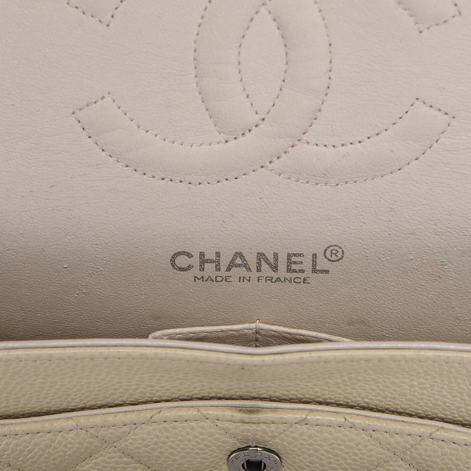 Chanel Caviar Quilted Medium Double Flap Beige Clair 7 of 12