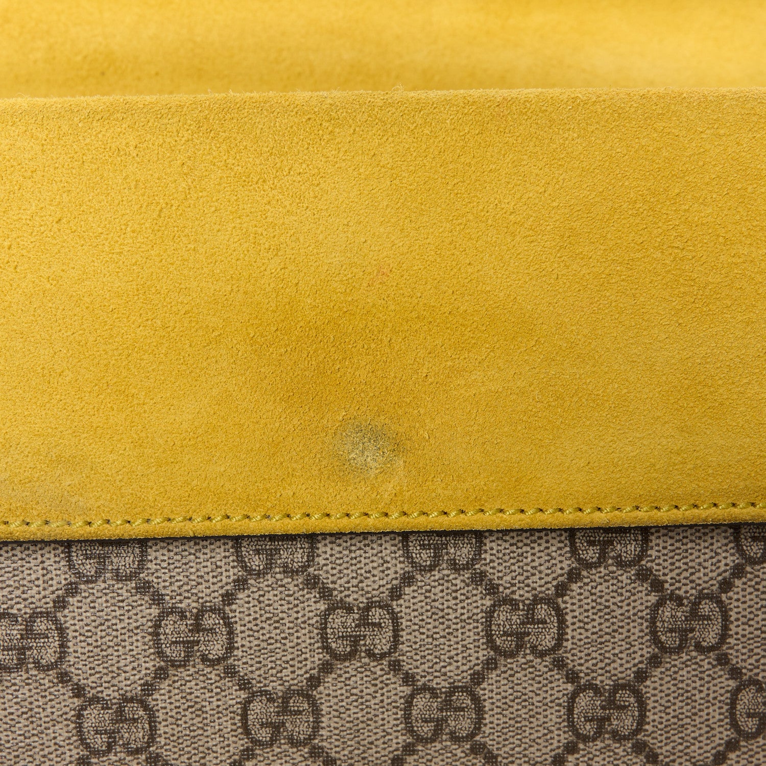 Gucci GG Supreme Monogram Suede Crystal Small Dionysus Shoulder Bag Beige Ebony Yellow 13 of 15