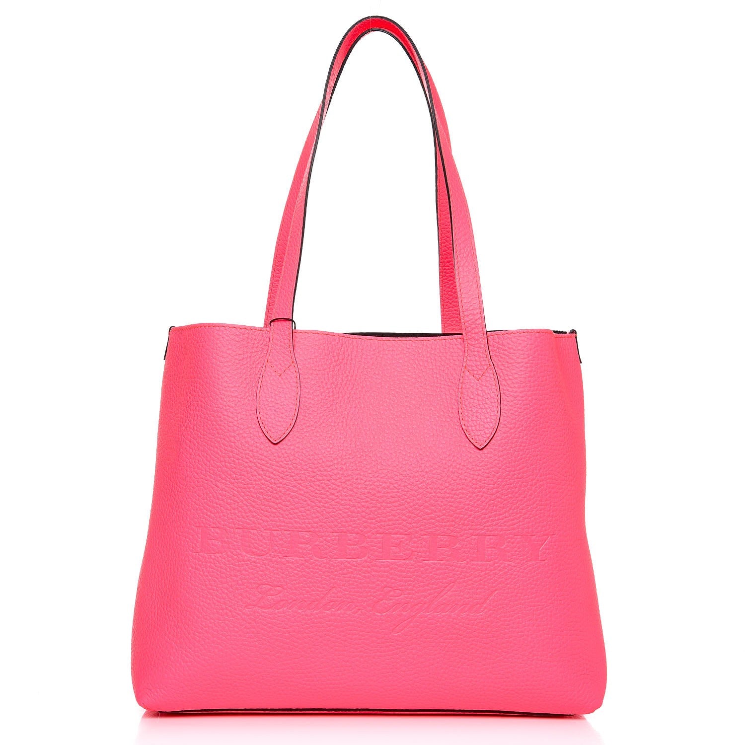 Burberry Grainy Calfskin Remington Tote Neon Pink 1 of 8